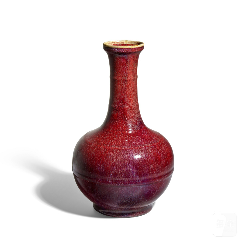 十八/十九世紀 爐鈞釉盤口弦紋長頸瓶 | A FLAMBÉ-GLAZED LONG-NECK VASE - 图5